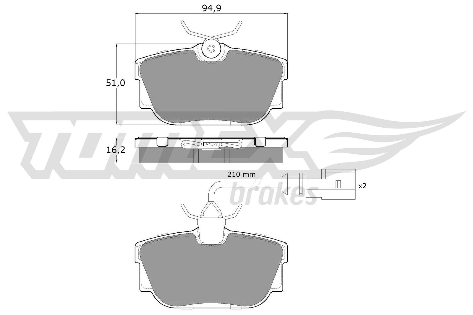 Sada brzdových platničiek kotúčovej brzdy TOMEX Brakes
